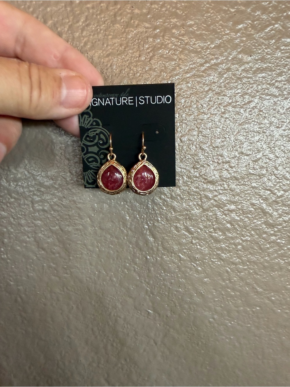 Signature Studio Red Teardrop Drop Earrings